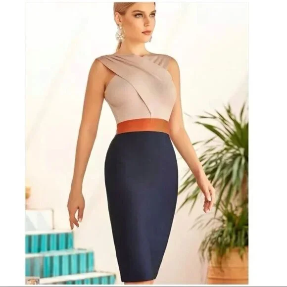Sleeveless Bodycon Bandage Dress Sexy Tank Knee Length event Evening